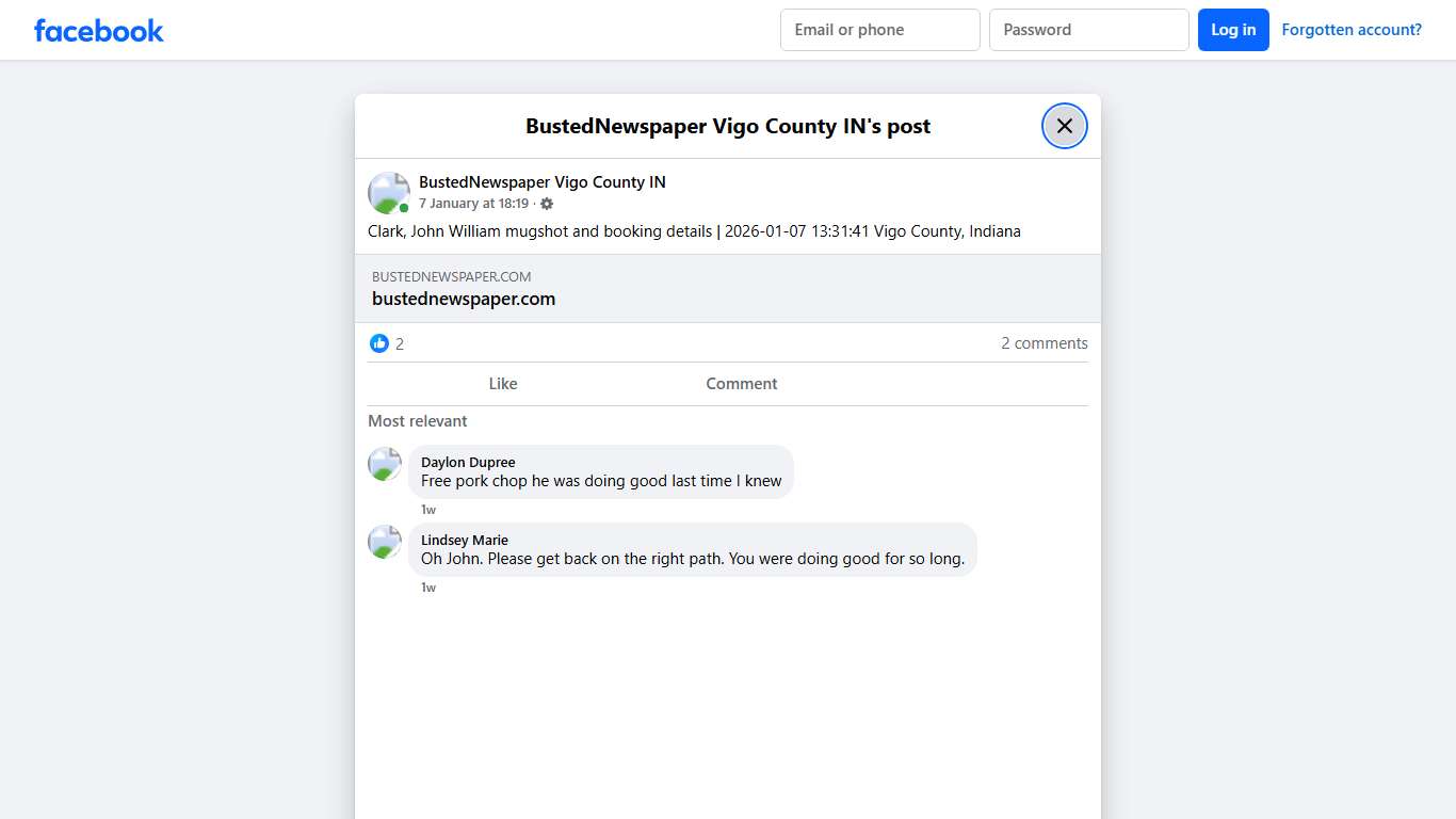 Clark, John William... - BustedNewspaper Vigo County IN | Facebook